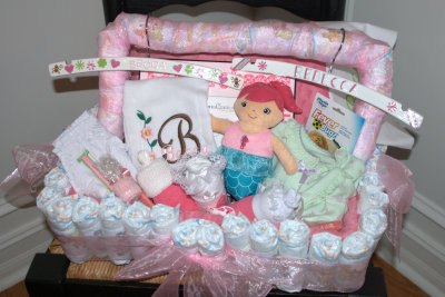 Becca's diaper basket (made by Grammy)