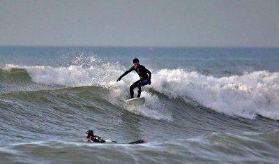 Surfing at Widemouth Bay