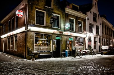 Pub looking warm in the Snow