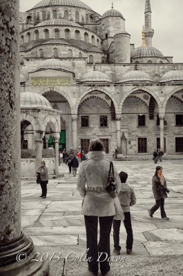 Outside the blue Mosque.