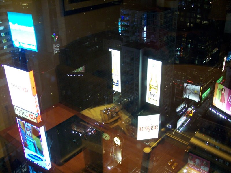 View from our hotel window at night