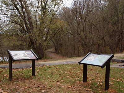 Displays for the newly reopened trail