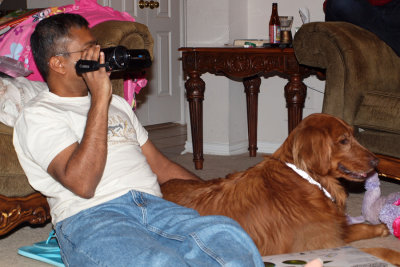 Videographer and dog