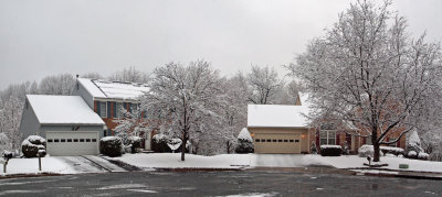 Panorama - Two houses after the snow