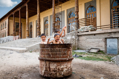 Playing outside the mosque - Gharm