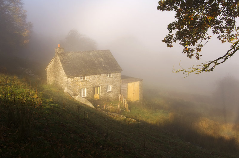 Lonely hillside house