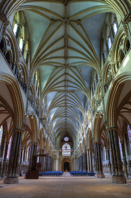Along nave from crossing to west entrance