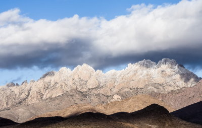 Organ Mountains from Talavera, east of Las Cruces, after the first light snow of the winter