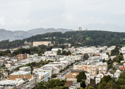 View of Golden Gate Bridge from De Young Museum