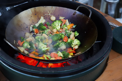 Wokking with the Big Green Egg