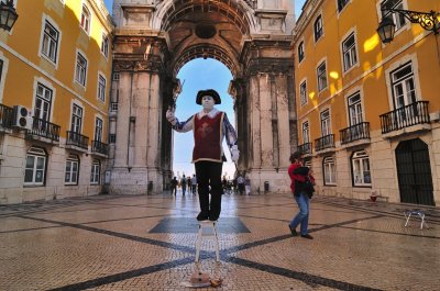 Lissabon levend standbeeld