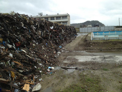 Rubble of tsunami