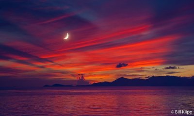 Moon and sunset  from Cooper Island  1