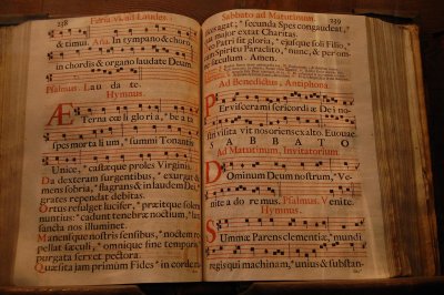 Florence, Basilica Santa Crose, medieval musical scripts