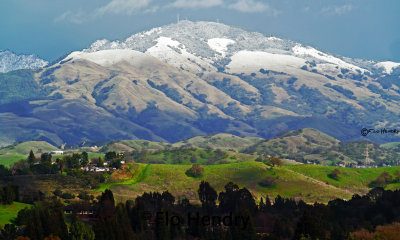 SNOW!   Mt. Diablo (sunroom/office view)