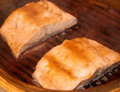 steamed salmon