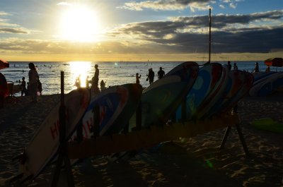 They surf until dark