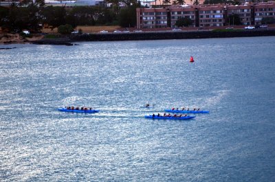 High School war canoe races in Kahului Harbor