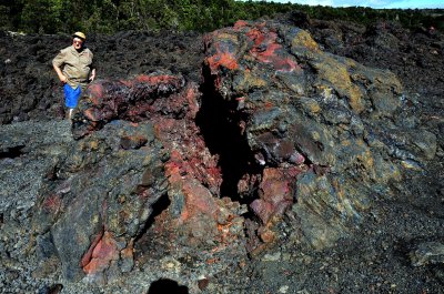 A large lava bubble big enough to climb into