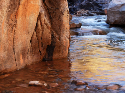 Boulder and falls