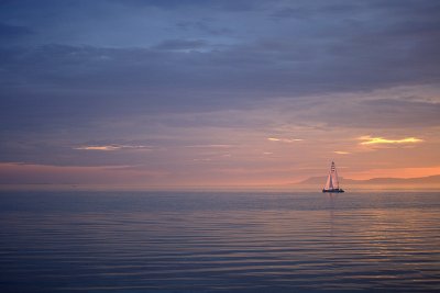 Sailing ship at Sunset