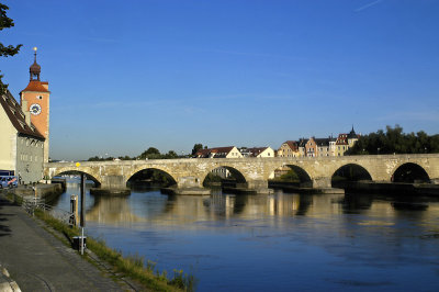 DEU 37 Regensburg Danube River Roman Arch Bridge.jpg