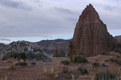 UT Capitol Reef NP 15 Cathedral Valley Temples Sun & Moon & Glass Mtn.jpg