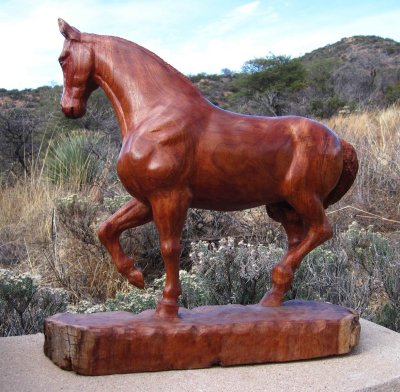 Trotting Horse - red mesquite - view 2