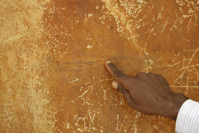 Sigiriya, mirror wall with micro writing