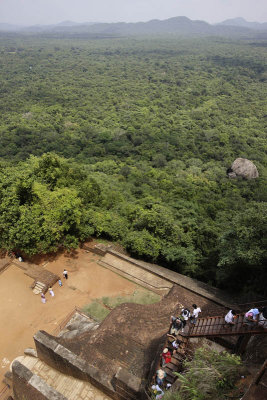 Sigiriya, view from the steps to the fourth terrace