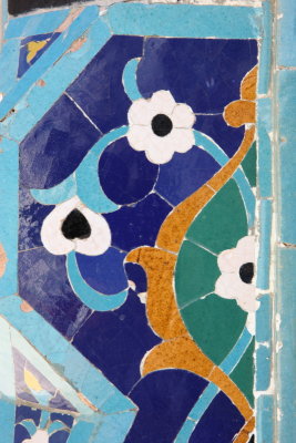 Samarkand, tile detail at Shah-I-Zinda