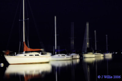 Sailboats After Dark