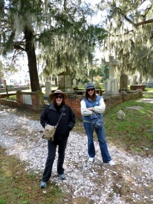 Susan & Judine at Cedar Grove Cemetery, New Bern, NC