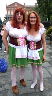 Redheads in Jackson Square on Fat Tuesday