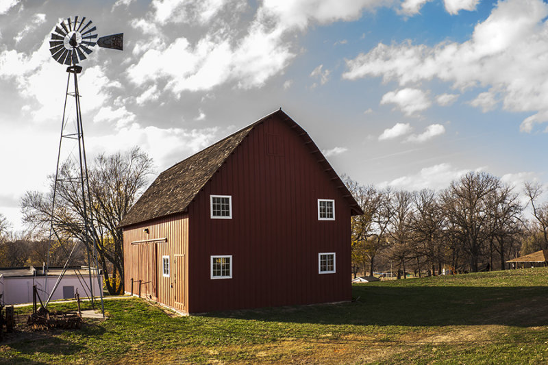 Another angle showing the red barn and windmill in Glennwood IA.
An image may be purchased at http://edward-peterson.artistwebsites.com/featured/sunset-on-a-red-barn-edward-peterson.html