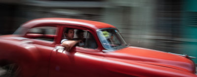 Red Taxi Havana, Cuba - May 2012