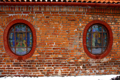 Stained Glass on Church's wall's windows