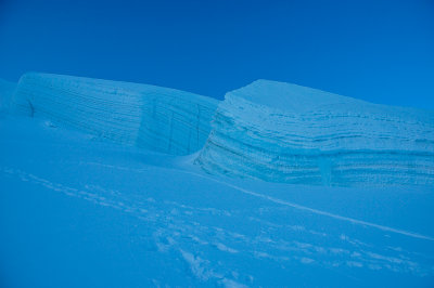 Seracs at sunrise, Grenz Glacier
