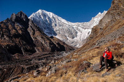 Aneta, Langtang Lirung 7234m behind