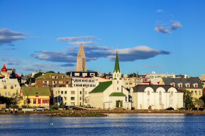 View over Lake Tjörnin, Reykjavik