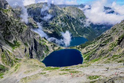 Czarny Staw pod Rysami 1583m and Morskie Oko 1395m behind