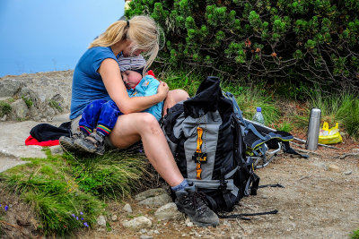 Aneta with Aleksander, Kondracka Pass 1725m