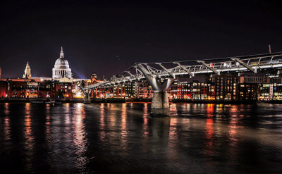 St Paul's Cathedral and Millenium Bridge, London