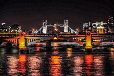 Looking towards Tower Bridge from Millenium Bridge, London