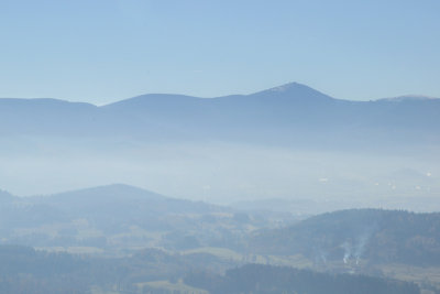 View of Karkonosze with Sniezka 1612m, Rudawy Janowickie