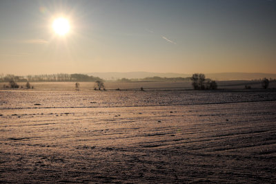 Sunrise, Silesian Lowland near Lagiewniki