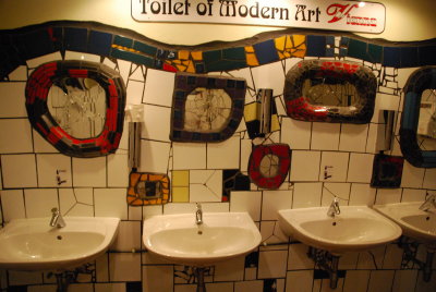 Modern art restroom, Hunderwasser Apts.