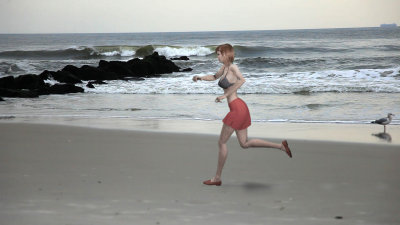 Jessi Runs On The Beach