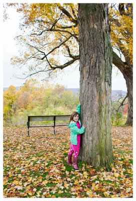 Norah strikes the tree climber pose