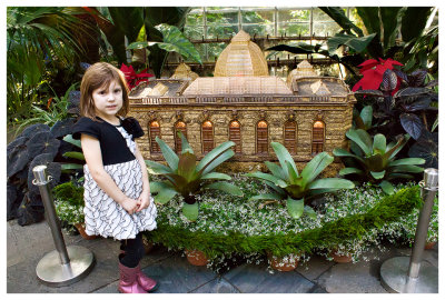 Norah with the Botanical Gardens model
